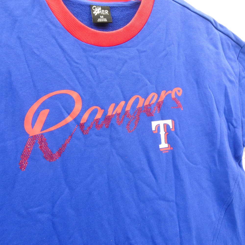 GIII 4Her Dress Women Medium Texas Rangers Blue Red Sequin MLB Fan Sweater Dress - Picture 4 of 9